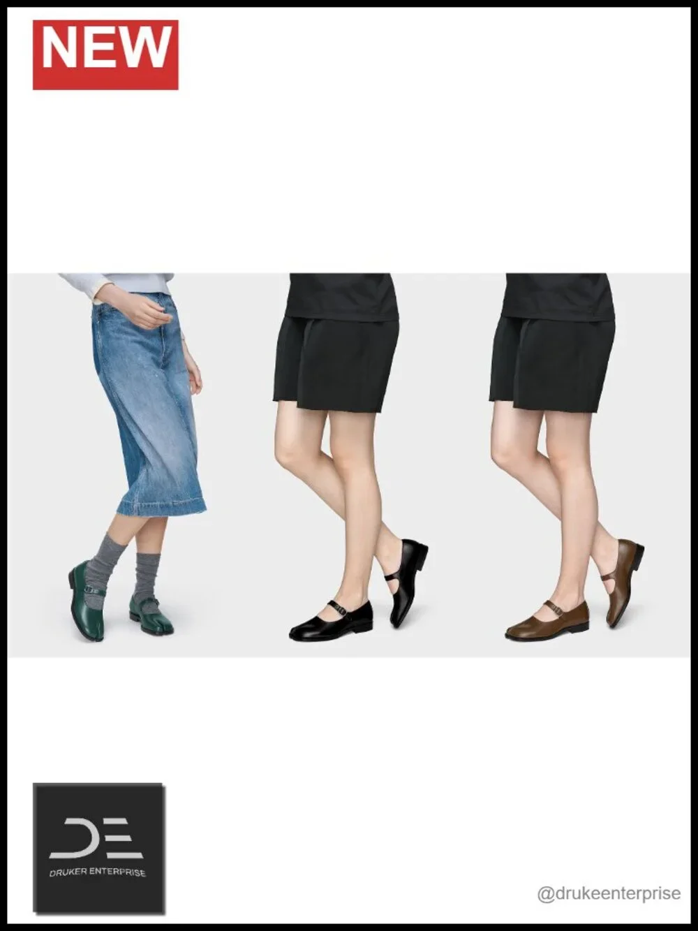 Tabi Mary Jane pumps, split toe chunky block heel, faux leather, PU, buckle